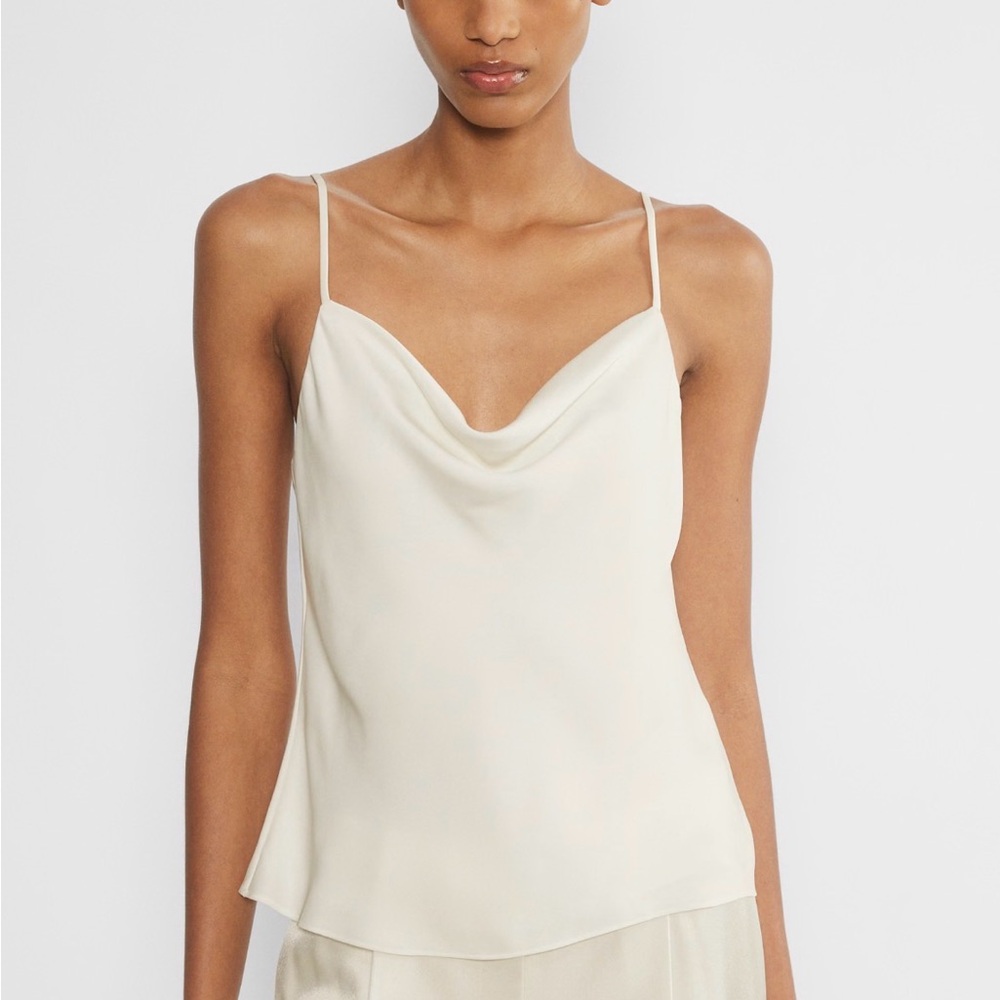 ARITZIA Babaton Matte Pearl Cowl Neck Camisole in Soft Cream
